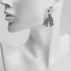 Серьги металл «Кисточки» с бусинами, цвет серебро - Фото 3