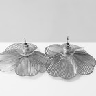 Серьги с жемчугом «Цветы» лёгкие, цвет белый в серебре - Фото 4