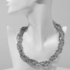 Колье «Цепь» косичка, цвет глянцевое серебро, 40 см 10218526 - фото 16834779