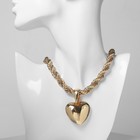 Кулон «Цепь» сердце, жгут, цвет золото, 44 см - фото 12186803