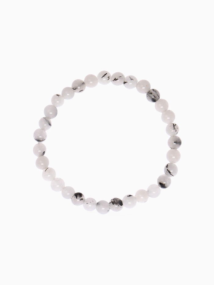 Браслет «Агат волосатик», шар №6, белый - Фото 1