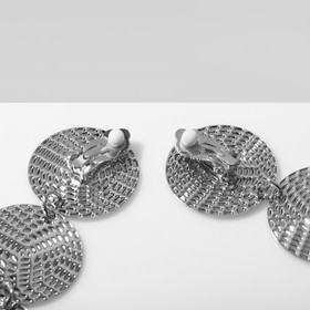 Клипсы для ушей висячие QF «Лёгкость», три диска, цвет серебро