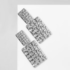 Клипсы для ушей висячие QF «Лёгкость», плетёнка, цвет серебро - Фото 3