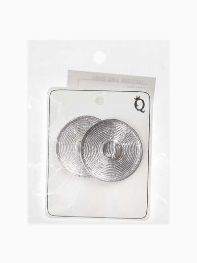 Серьги клипсы для ушей QF «Диск», цвет серебро