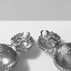 Клипсы «Рельеф», цвет серебро - фото 9489331