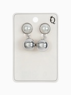 Клипсы "Бусина", цвет белый в серебре - фото 809413294