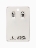 Клипсы "Бусина", цвет белый в серебре - фото 809413295