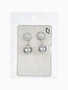 Клипсы "Бусина", цвет белый в серебре - фото 809413296