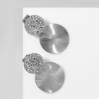 Клипсы «Дуэт» диски, цвет серебро - фото 12186869