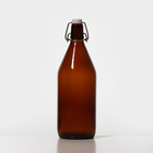 Бутылка бугельная с пробкой «Коричневая», 1000 мл, тип 2, упаковка 12 шт - фото 23917858