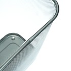 УЦЕНКА Корзина для бумаг, сетка, металл, прямоугольная, серебро, 14 литров - Фото 3