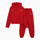 Костюм женский (толстовка, брюки) MIST Punk с вышивкой, размер 48-50, красный - Фото 7