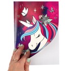 Блокнот А5, 40 листов, на скрепке, в точку, тиснение серебро, «Минни Маус и единорог» - Фото 6