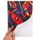 Блокнот А5, на скрепке, 40 листов, в точку, софт-тач, Человек-паук - фото 9626149