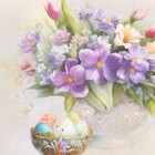 Набор декупажных карт 5 шт «Букет на Пасху», 45 г/м2, формат А4 - фото 807324904