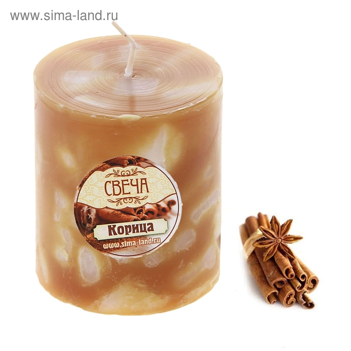 Свеча восковая "Кусочки льда", аромат корица - Фото 1