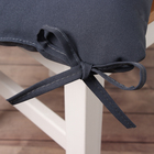 Сидушка на стул с завязками - 2шт. Доляна цв. графит 40х40 см, 100% п/э, габардин 153 г/м2 - Фото 3