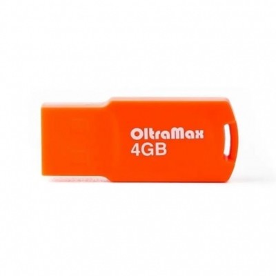 Флешка OltraMax, 4 Гб, USB 2.0, чт до 20 Мб/с, зап до 10 Мб/с, оранжевая