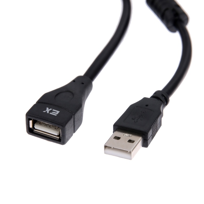 Кабель-удлинитель Exployd EX-K-1399, USB2.0, A(m)-A(f), 2 м, черный