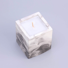 Свеча "Квадрат" в подсвечнике из гипса,5х6см,мрамор с чёрными полосками - Фото 3