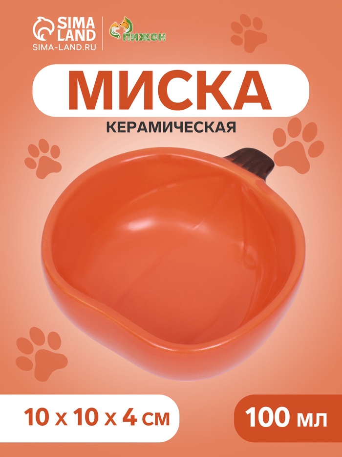 Миска для грызунов «Тыква», 10×10×4 см, керамика