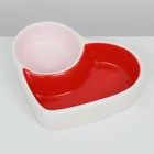 Миска керамическая для грызунов двойная "Сердце" 10 х 8 см - Фото 4