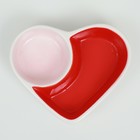 Миска керамическая для грызунов двойная "Сердце" 10 х 8 см - фото 9525749