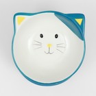 Миска керамическая "Киса" на подставке-лапках 200 мл 13 х 12 х 8 см, голубая - Фото 5