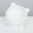 Миска керамическая «Киса» на подставке-лапках 200 мл 13×12×8 см, белая - Фото 5