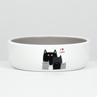 Миска керамическая "Любимые коты" 300 мл  13,4 x 4 cм, серо-белая - Фото 3