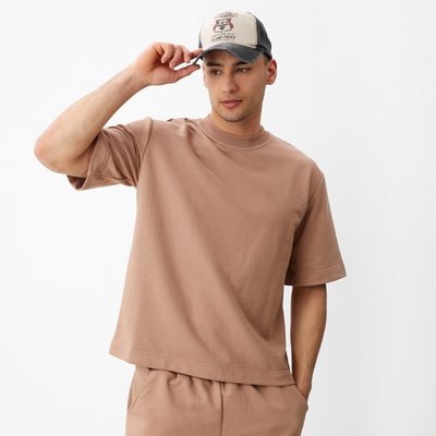Футболка мужская из органического хлопка MINAKU REGULAR FIT: бежевая, р-р 46