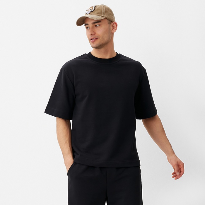 Футболка мужская из органического хлопка MINAKU REGULAR FIT: цвет чёрный, р-р 48 - Фото 1