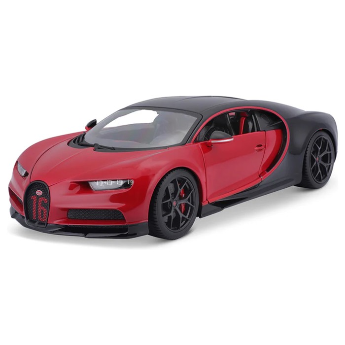 Машинка Bburago Bugatti Chiron Sport, Die-Cast, 1:18, цвет чёрно-красный