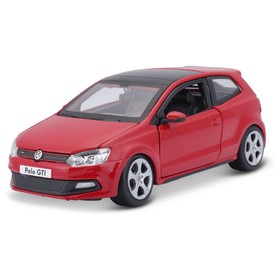 Машинка Bburago Vw Polo Gti Mark 5, Die-Cast, 1:24, открывающиеся двери, цвет красный