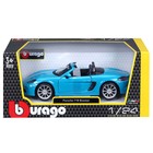 Машинка Bburago Porsche 718 Boxster, Die-Cast, 1:24, цвет синий, открывающиеся двери - Фото 12