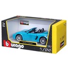 Машинка Bburago Porsche 718 Boxster, Die-Cast, 1:24, цвет синий, открывающиеся двери - Фото 11