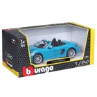 Машинка Bburago Porsche 718 Boxster, Die-Cast, 1:24, цвет синий, открывающиеся двери - Фото 10