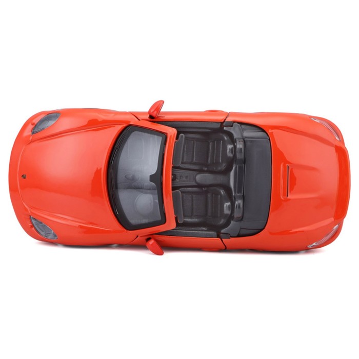 Машинка Bburago Porsche 718 Boxster, Die-Cast, 1:24, цвет оранжевый, открывающиеся двери - фото 1911059642