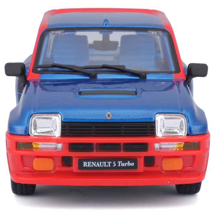Машинка Bburago Renault 5 Turbo, Die-Cast, 1:24, открывающиеся двери, цвет красно-синий - фото 1911059660