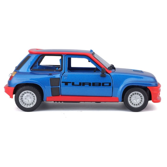 Машинка Bburago Renault 5 Turbo, Die-Cast, 1:24, открывающиеся двери, цвет красно-синий - фото 1911059653