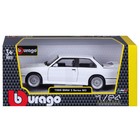 Машинка Bburago Bmw M3 (E30) 1988, Die-Cast, 1:24, цвет белый, с принтом - Фото 11