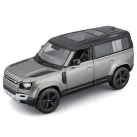 Машинка Bburago Land Rover Defender 110 2022, Die-Cast, 1:24, цвет серый