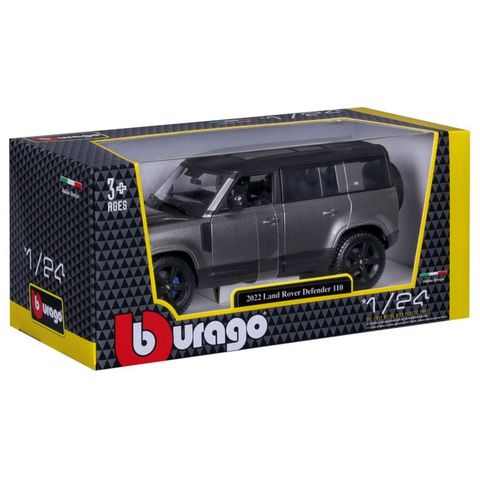 Машинка Bburago Land Rover Defender 110 2022, Die-Cast, 1:24, цвет серый - фото 1911059754