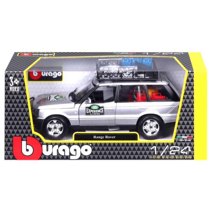Машинка Bburago Land Rover, Die-Cast, 1:26, открывающиеся двери, цвет серебристый - фото 1911059810