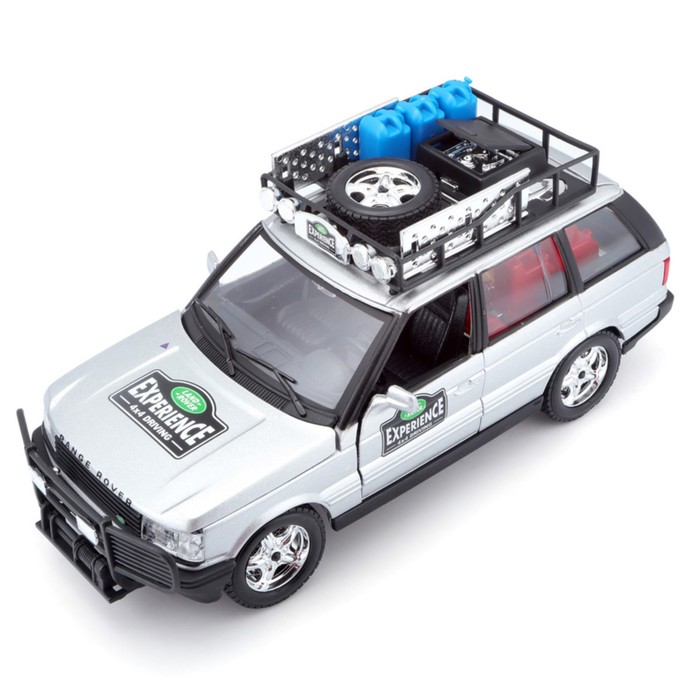 Машинка Bburago Land Rover, Die-Cast, 1:26, открывающиеся двери, цвет серебристый - фото 1911059804