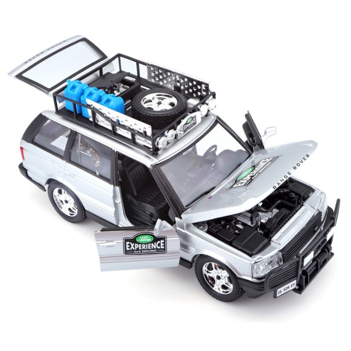 Машинка Bburago Land Rover, Die-Cast, 1:26, открывающиеся двери, цвет серебристый - фото 1911059805