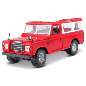 Машинка Bburago Land Rover Series Ii, Die-Cast, 1:25, открывающиеся двери, цвет красный