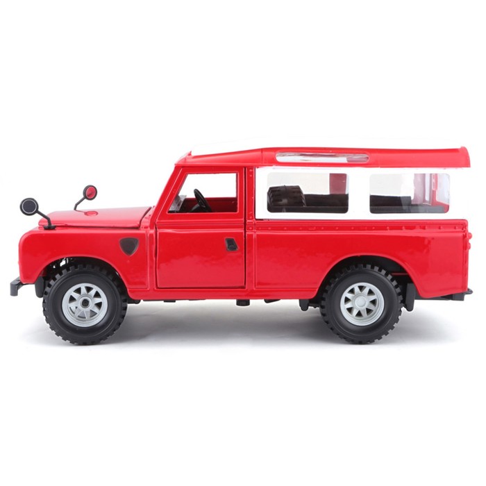 Машинка Bburago Land Rover Series Ii, Die-Cast, 1:25, открывающиеся двери, цвет красный - фото 1911059818
