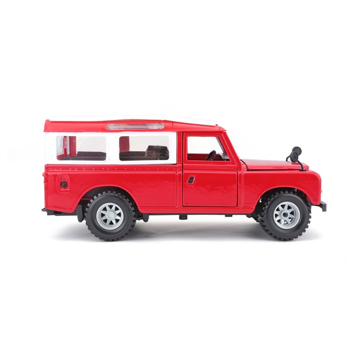 Машинка Bburago Land Rover Series Ii, Die-Cast, 1:25, открывающиеся двери, цвет красный - фото 1911059814