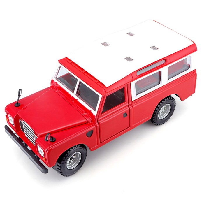 Машинка Bburago Land Rover Series Ii, Die-Cast, 1:25, открывающиеся двери, цвет красный - фото 1911059815